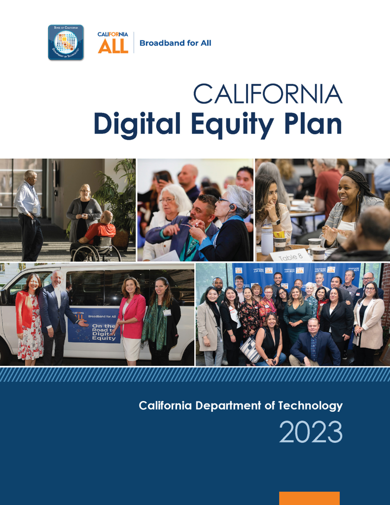 California Digital Equity Plan (CDT) 2023 page cover screenshot.