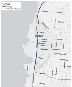 Figure 2: Map of route through Fort Bragg.